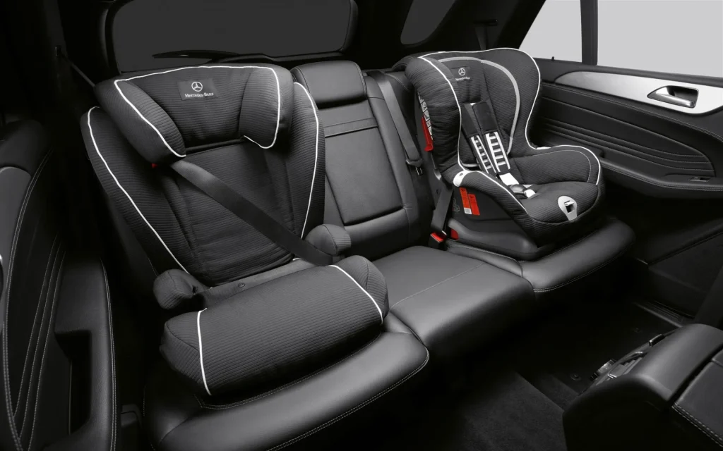 two Baby Seats professionally installed in a vehicle of TaxiWithBabySeat.com fleet