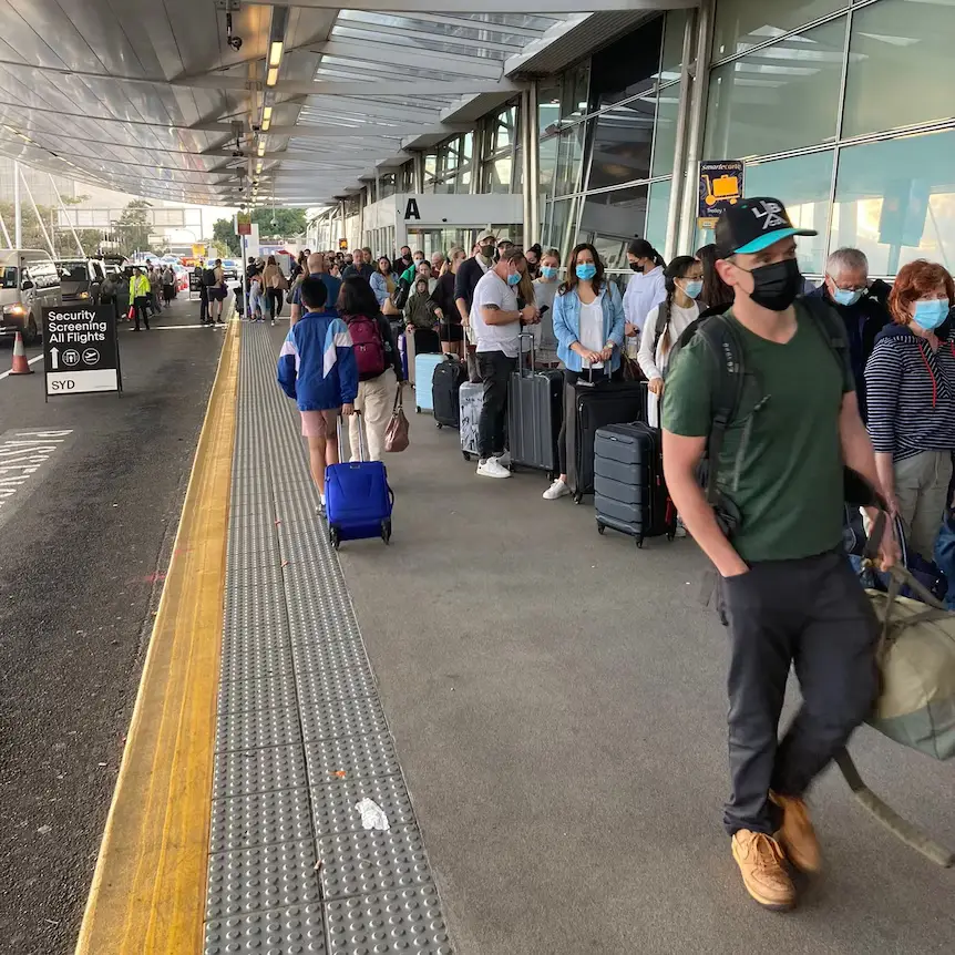 people waiting for taxi at Sydney Domestic teminal